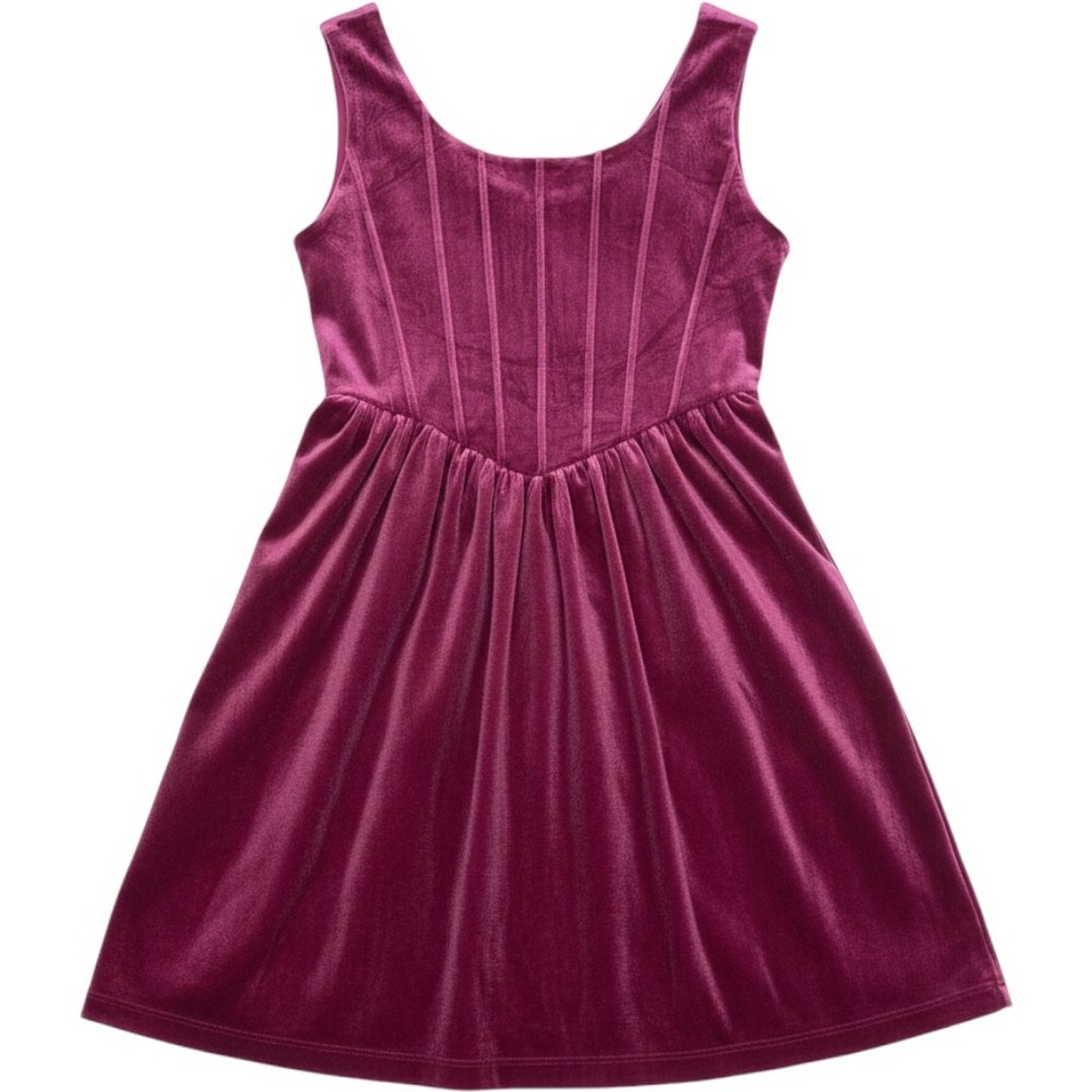 Aqua Girls Pink Velvet Corset Bodice Fit & Flare Dress Bloomingdales Size M 9/10